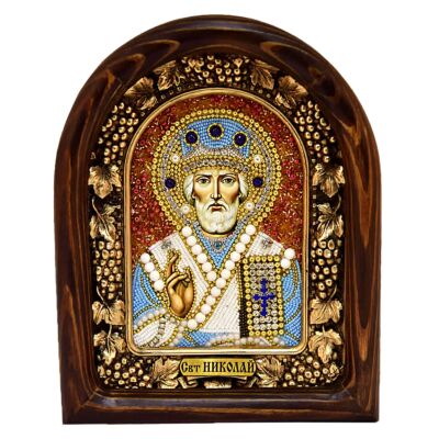 Дивеевская икона из бисера &quot;Святитель Николай Чудотворец&quot;