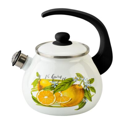 Эмалированный чайник со свистком Лимон 2.5L.