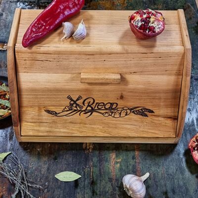 Хлебница с разделочной доской деревянная