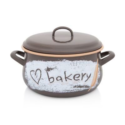 Кастрюля эмалированная с крышкой – Love Bakery