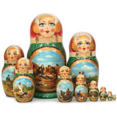 Матрешка &quot;Охотники на привале&quot; (10 мест)