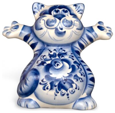 Фигурка &quot;Кот Добряк&quot;. Гжель