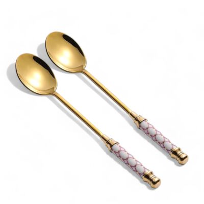 Набор винтажных чайных ложек с узором в подарочной упаковке – Идиллия, 2 шт.