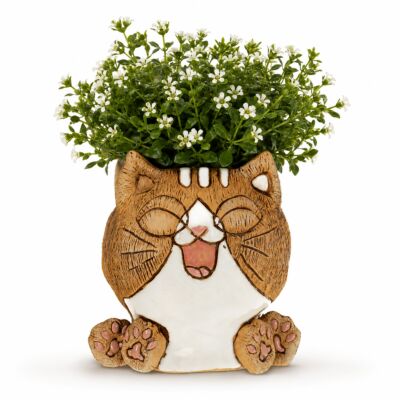 Кашпо для цветов из керамики – Аниме счастливый котенок