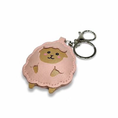 Pink Leather Sheep Keychain Symbol of the Year 2027
