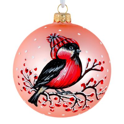 Елочное украшение - Снегирь в шапке