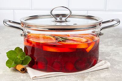 Кастрюля прозрачная из жаропрочного стекла