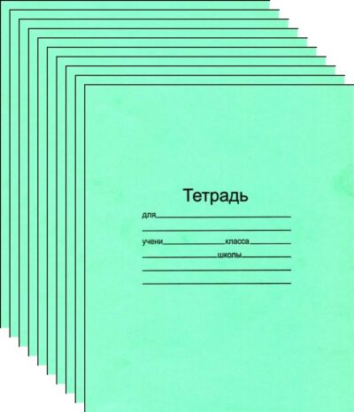 Набор из 10 тетрадей 12 л., (24 стр.) — косая линия с полями
