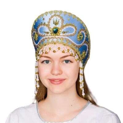 Кокошник &quot;Виктория&quot; голубой