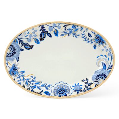 STPGoods Сервировочное блюдо овальное из фарфора 16&#039;&#039;  – Melodie de Fleurs