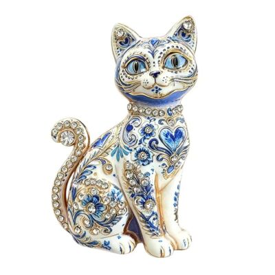 Брошь Гжель –  Кошка