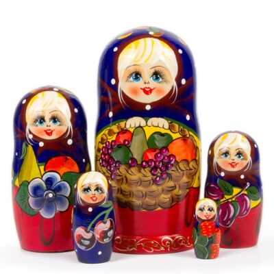 Матрешка &quot;Корзина фруктов &quot; (5 мест)