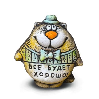 Фигурка керамическая Кот Шляпник