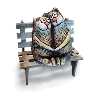 Фигурка керамическая Коты на скамейке