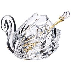 Икорница стеклянная с ложкой - Muza Crystal