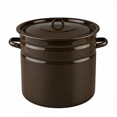 Эмалированный бак с крышкой коричневый