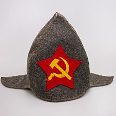 Шапка для сауны "Буденовка Серп и молот"