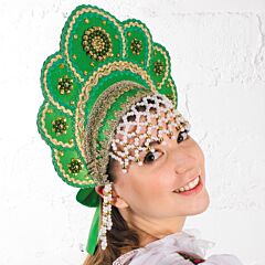 Кокошник "Елена" (зеленый)
