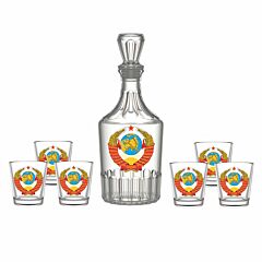 Набор стеклянный из графина и стопок – СССР, 7пр
