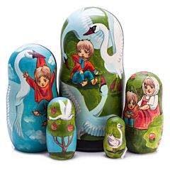 Матрешка ''Гуси - Лебеди'' (5 мест)