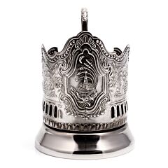 Подстаканник "Космос" (никелированный с чернью)