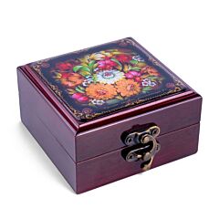 Шкатулка деревянная с зеркалом – Жостово
