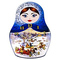 Часы-матрешка настенные "Тройка зима"