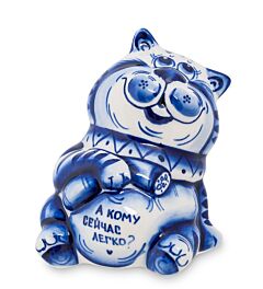 Фигурка "Кот. А кому сейчас легко". Гжель