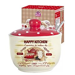 Сахарница керамическая с ложкой - Счастливая кухня