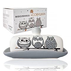 Масленка керамическая - Совы