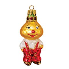 Ёлочная игрушка из стекла Чиполлино ручная роспись в коробке-дисплее 9 см / 3.5 in