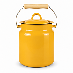 STPGoods Эмалированный бидон из стали с крышкой горчичного цвета 3,3 л / 3.5-Qt