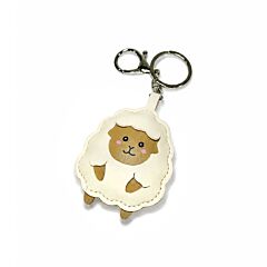 White Faux Leather Sheep Keychain
