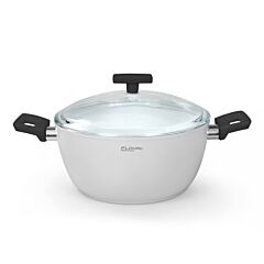 Flonal Кастрюля глубокая антипригарная со стеклянной крышкой - ONICE WHITE
