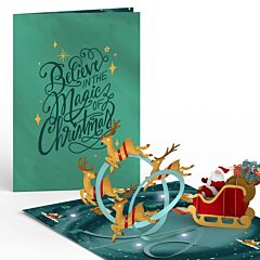 Christmas Santa's Sleigh Light-Up Greeting Card