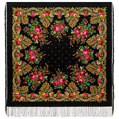 Павловопосадский платок "Летние сумерки" (со стразами Swarovski)