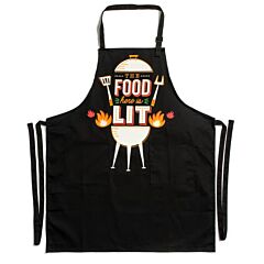 Фартук хлопковый с карманами - The Food Here Is Lit