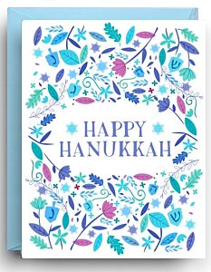Hanukkah Cards - Happy Hanukkah Floral