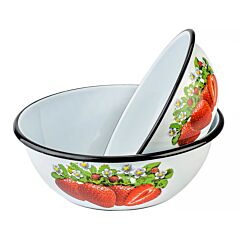 Набор эмалированных мисок Клубника 2 шт