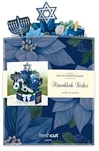 Hanukkah Wishes and Flower Pop-Up Card