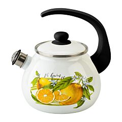 Эмалированный чайник со свистком Лимон 2.5L.