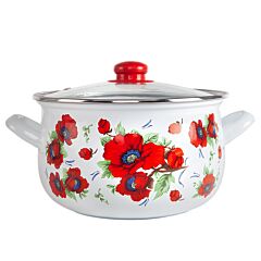 Глубокая кастрюля со стеклянной крышкой – Маки 