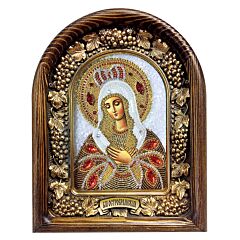 Дивеевская икона из бисера "Пресвятая Богородица Остробрамская"