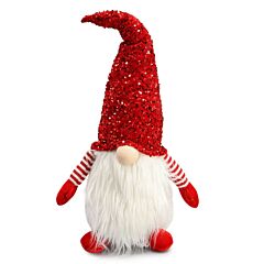 29.5" Новогодняя фигурка "Гном в красной блестящей шапке"