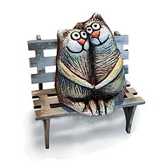 Фигурка керамическая Коты на скамейке