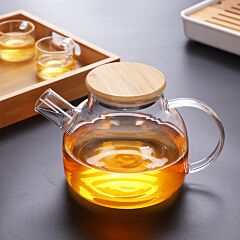 Чайник заварочный, стеклянный с крышкой и фильтром пружинкой